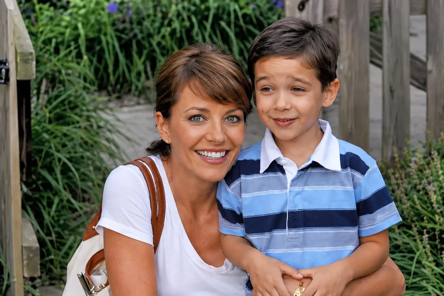 Angela and Cole, a quiet moment in the garden