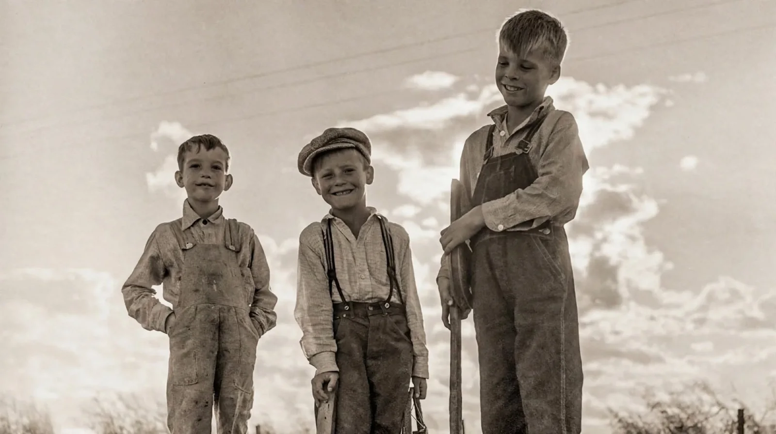Ansel Adams photograph of the Ashworth children in Gunlock, Utah. Ashworth family collection.