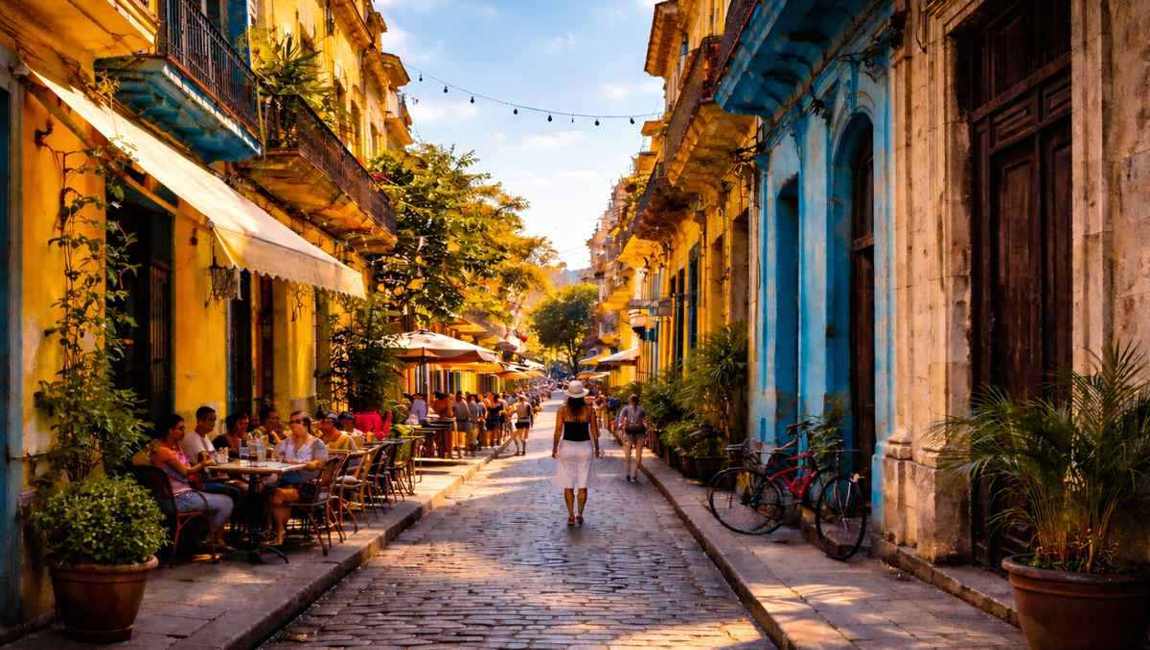 AI-generated illustration of the streets of Old Havana, Cuba