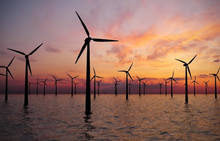Modern offshore wind farm in Danish waters