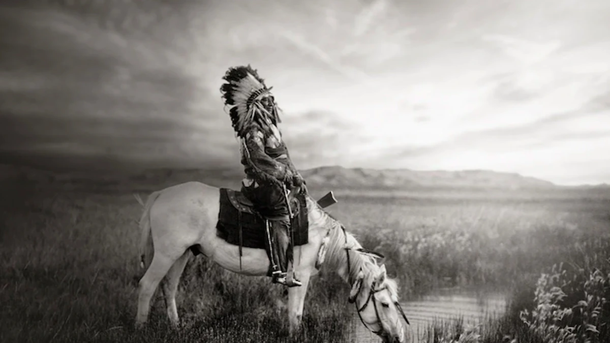 Native American riding a horse