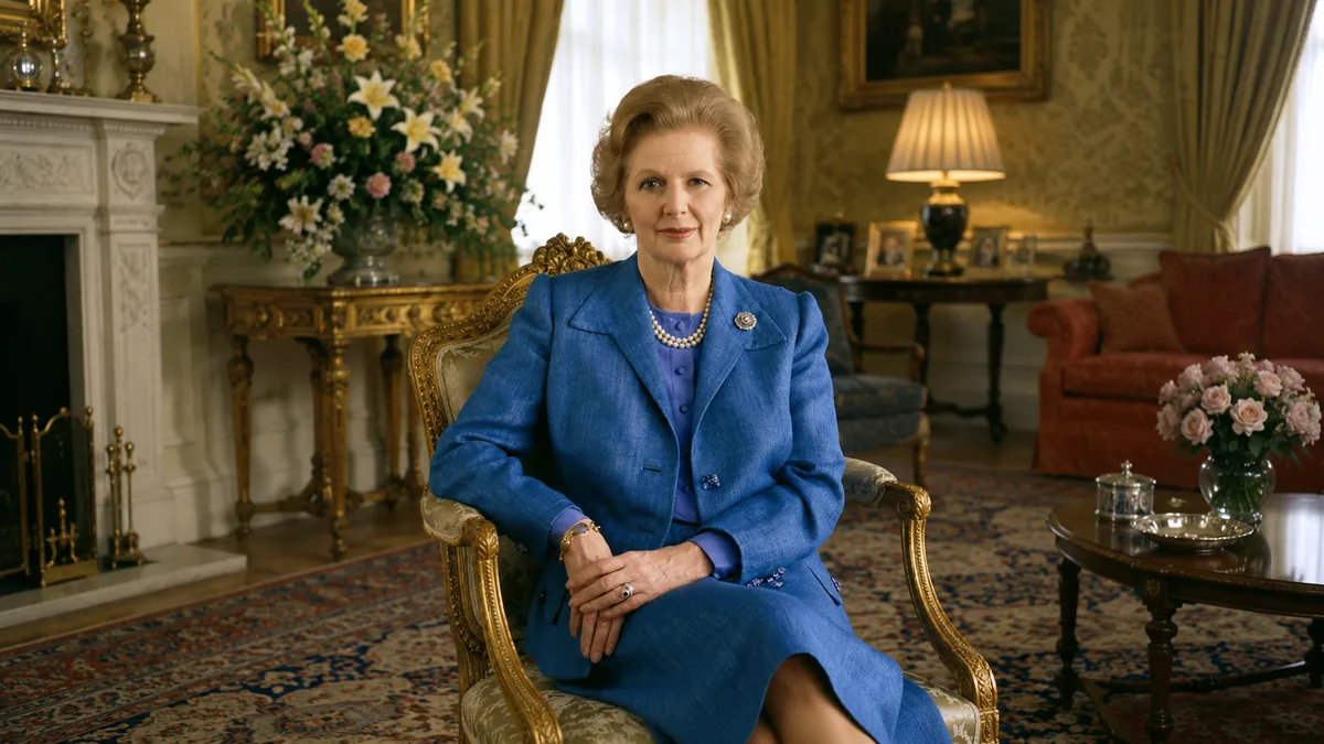 AI-generated portrait of Margaret Thatcher, Prime Minister of the United Kingdom