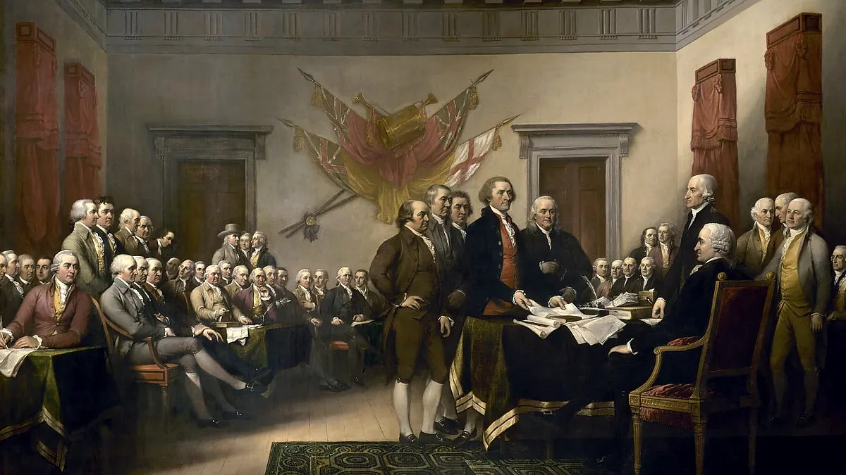 AI-generated rendering in the style of John Trumbull's 
