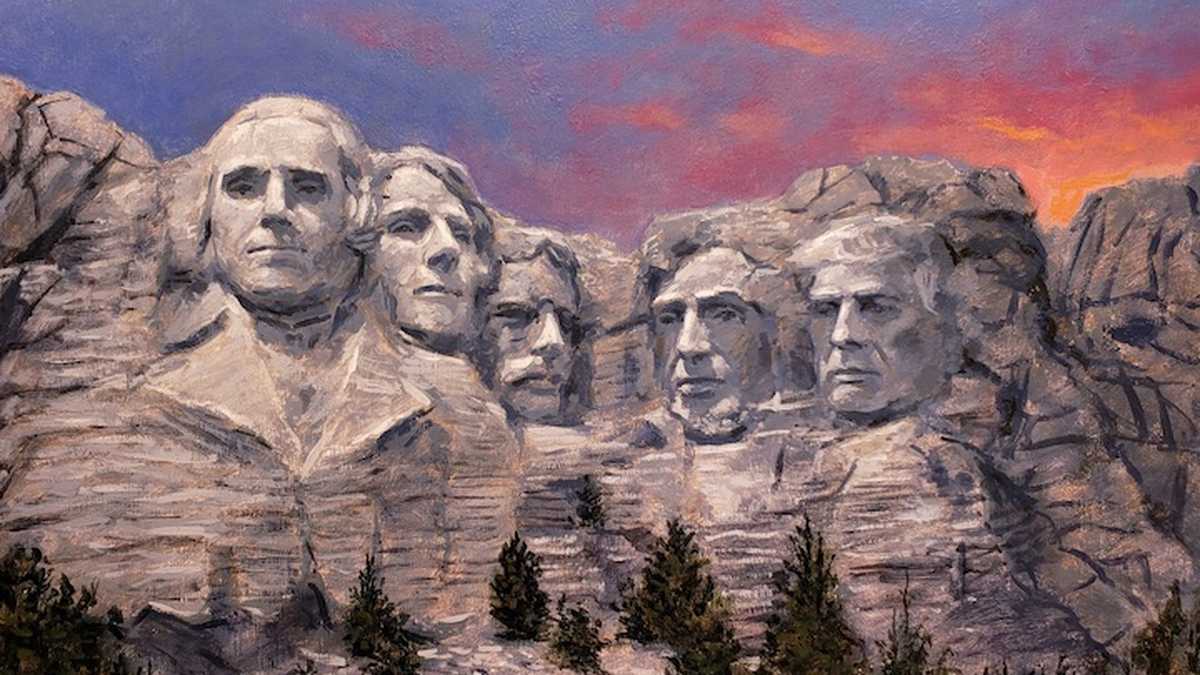 AI illustration of Donald Trump depicted on Mount Rushmore
