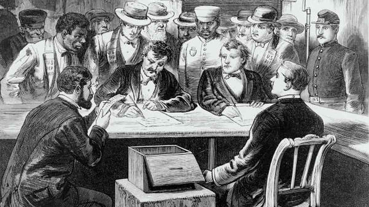 AI illustration of a drawing depicting voting