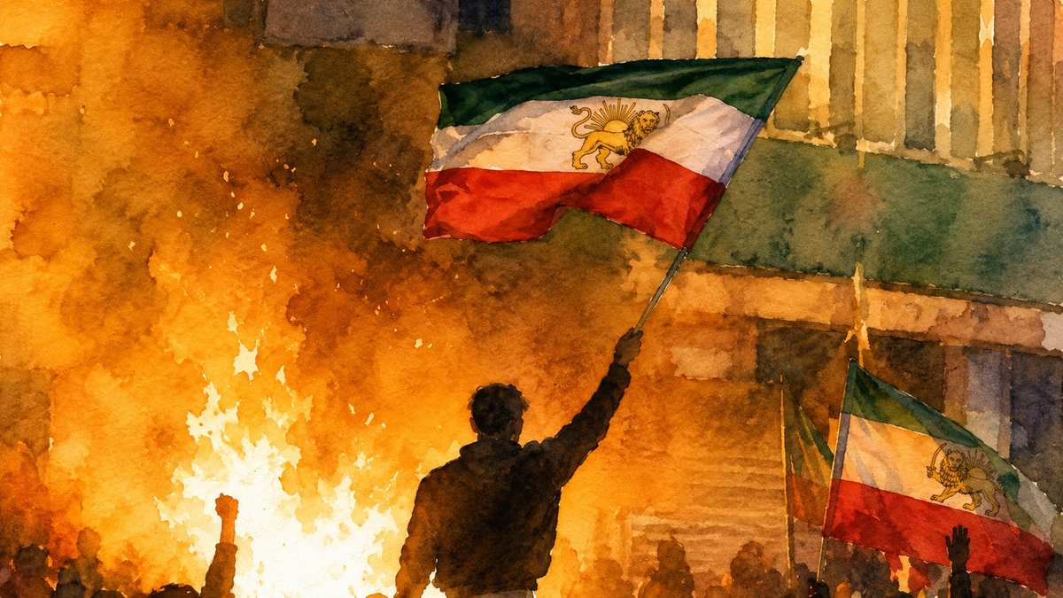 Demonstrators during the Iranian national uprising against the Islamic Republic