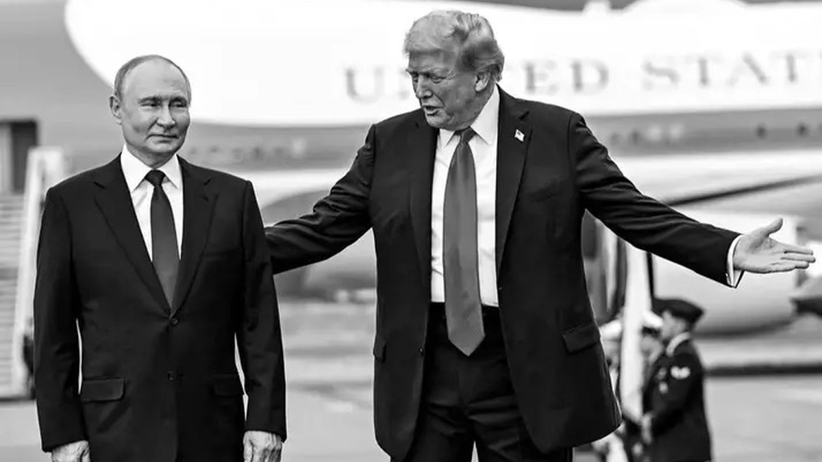 AI illustration of President Trump and President Putin at the 2025 Alaska Summit in Anchorage.