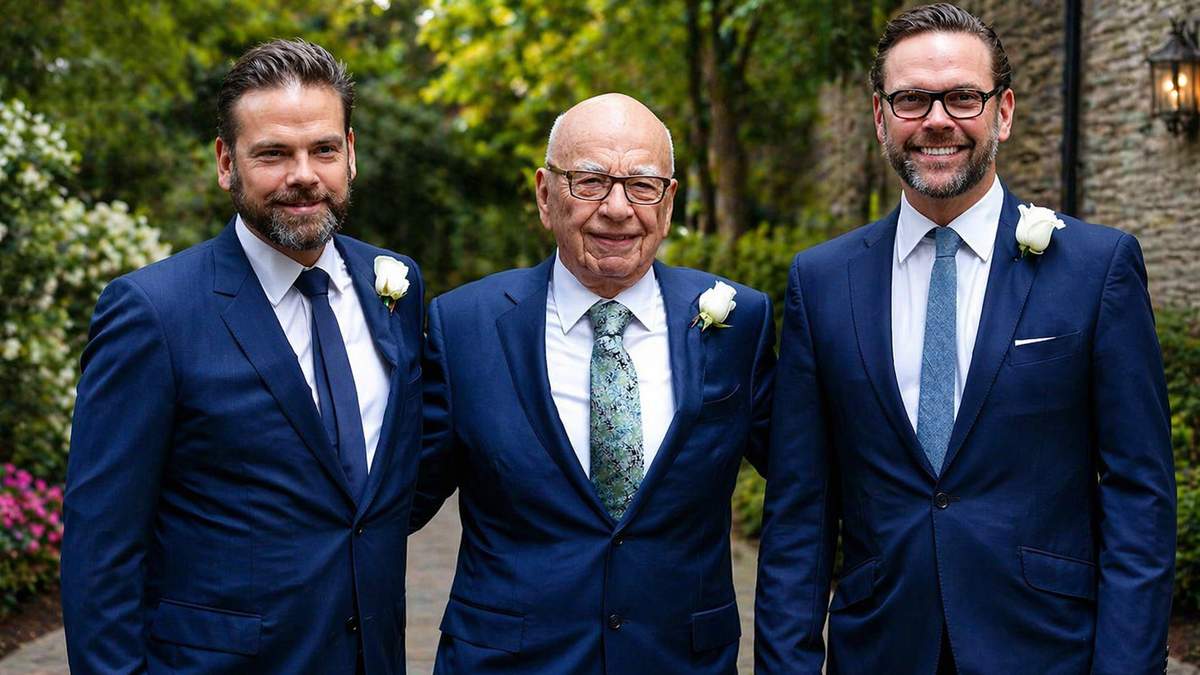 AI illustration of Rupert Murdoch, Lachlan Murdoch, and James Murdoch