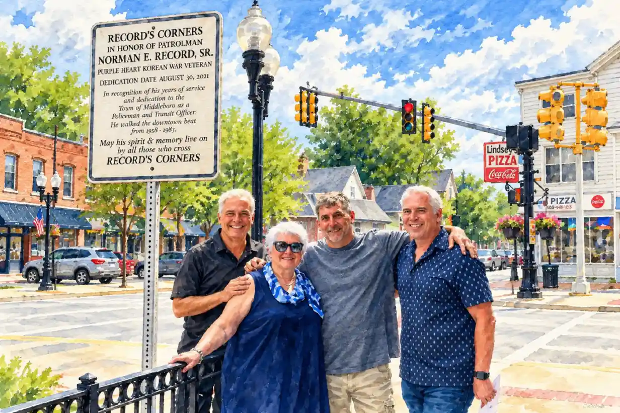 James, Marianne, Robert and David at "Record's Corners" August 30, 2021.