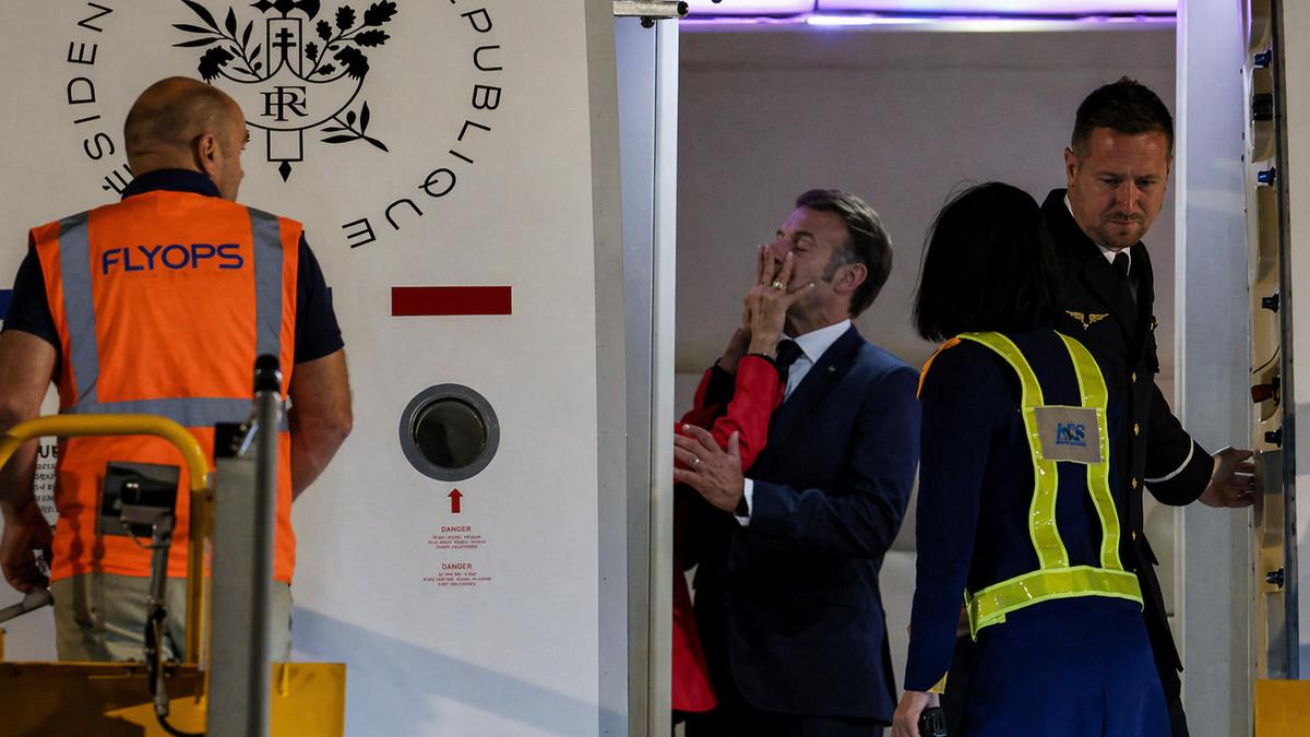 President Emmanuel Macron aboard Cotam Unité