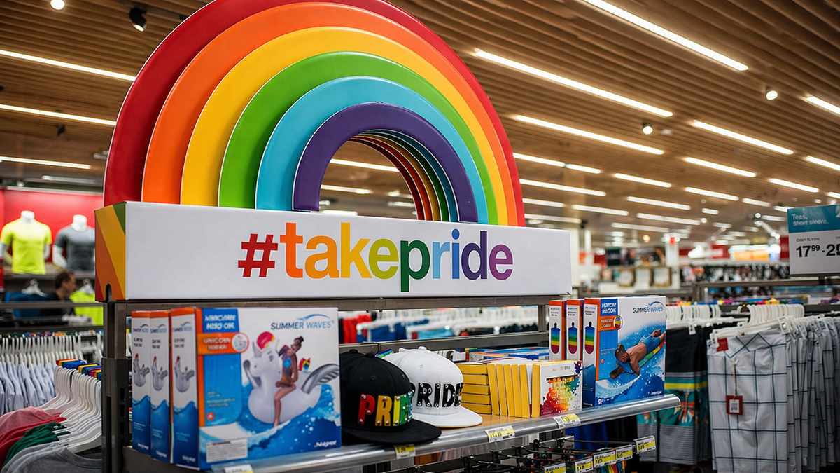 AI illustration of Target removing Pride merchandise from stores, June 2023