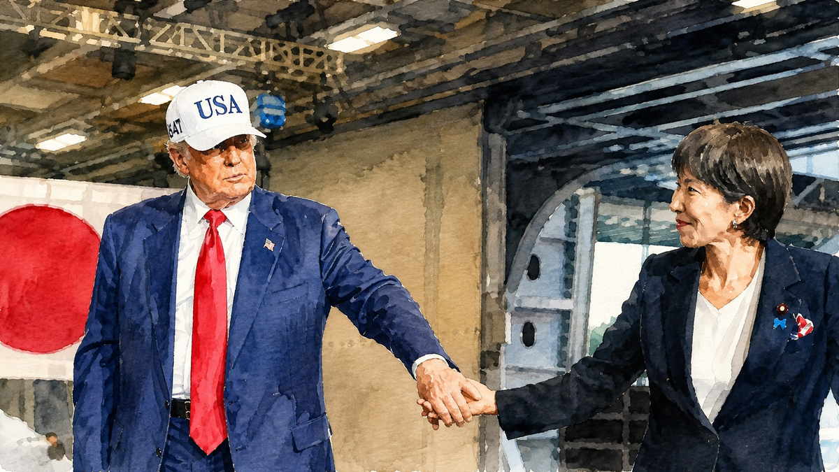 AI-generated image of Donald Trump and Japanese Prime Minister Sanae Takaichi